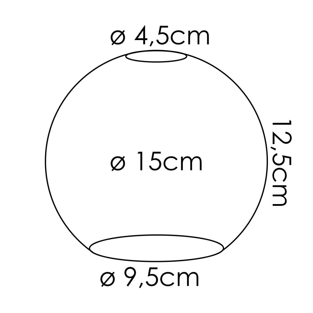 Diameter of a small replacement glass lampshade