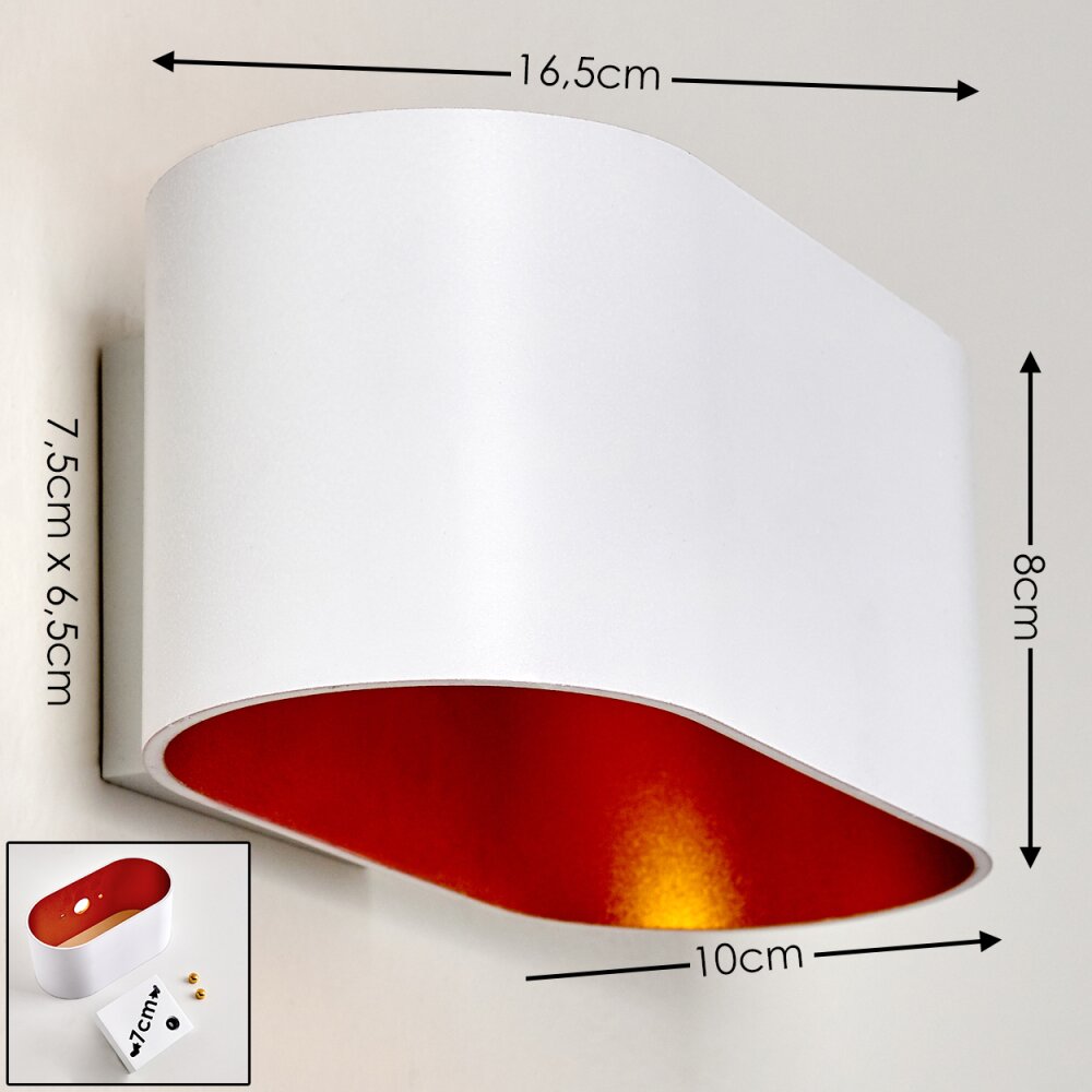 Wall Light Dapp white, 1-light source