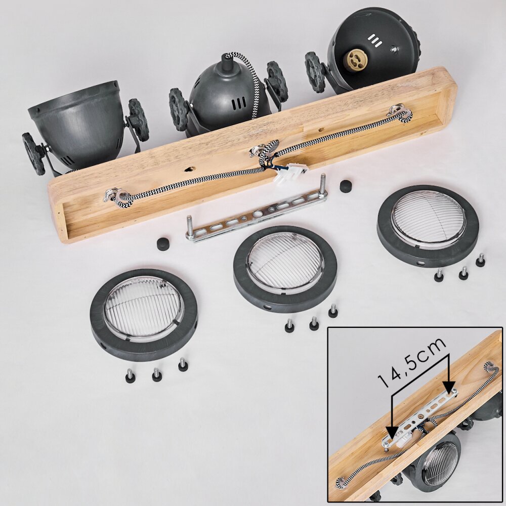 HERFORD Ceiling Light grey, Light wood, 3-light sources