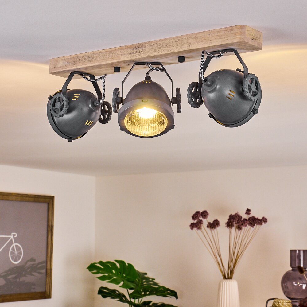HERFORD Ceiling Light grey, Light wood, 3-light sources