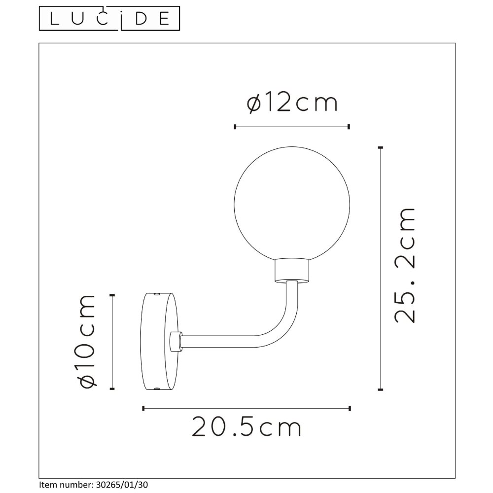 Lucide BEREND Wall Light black, 1-light source