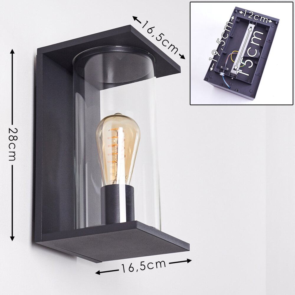 LESOTHO Outdoor Wall Light black, 1-light source