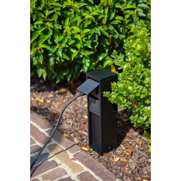 Lutec lights Mains outdoor socket black