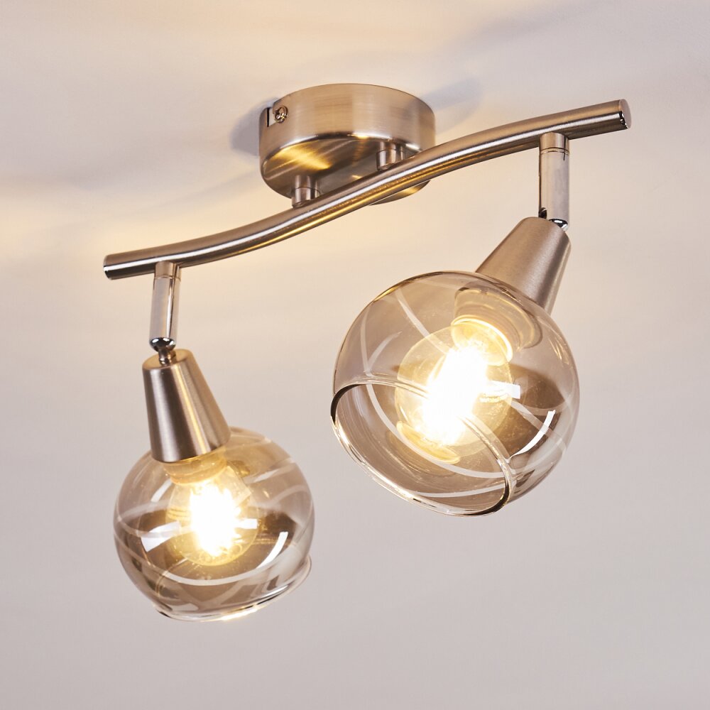 WARGA Ceiling Light matt nickel, 2-light sources