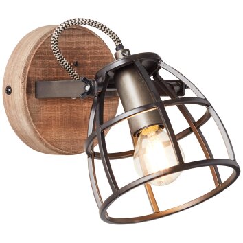 Brilliant MATRIX Floor Lamp 92640/66 wood, Dark black