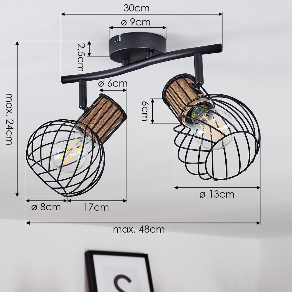 KOLER Ceiling Light black, 2-light sources