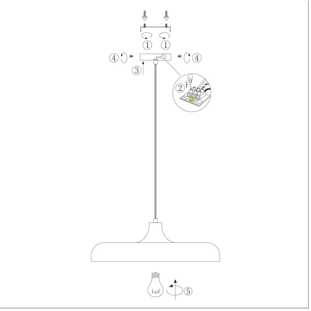 Steinhauer KRISIP Pendant Light black, white, 1-light source