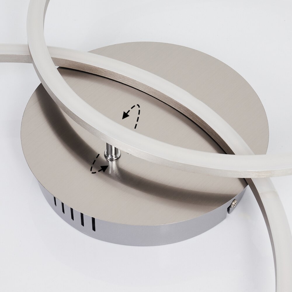 JOHSA Ceiling Light LED matt nickel, 2-light sources