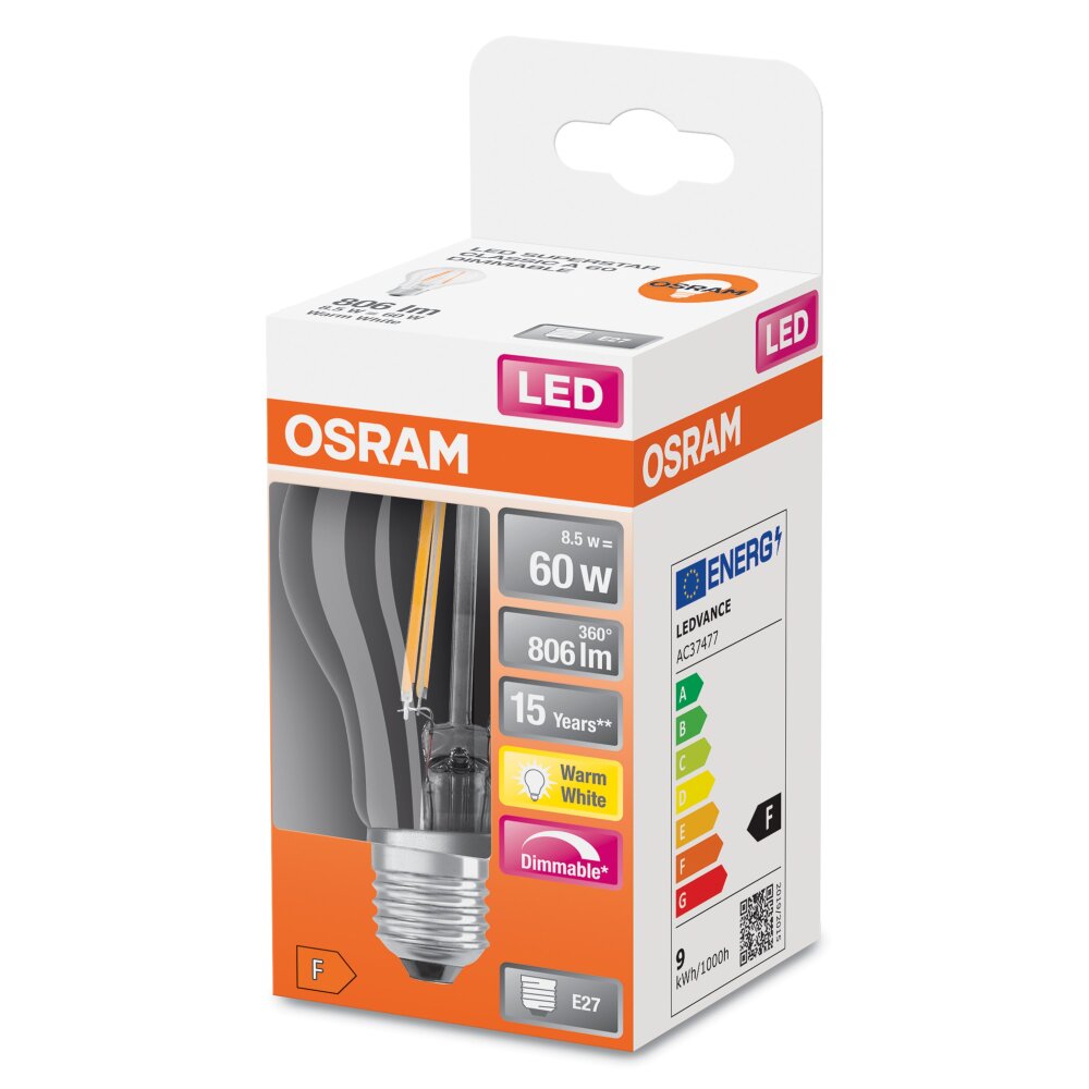 Osram LED E27 6,5 Watt 2700 Kelvin 806 Lumen