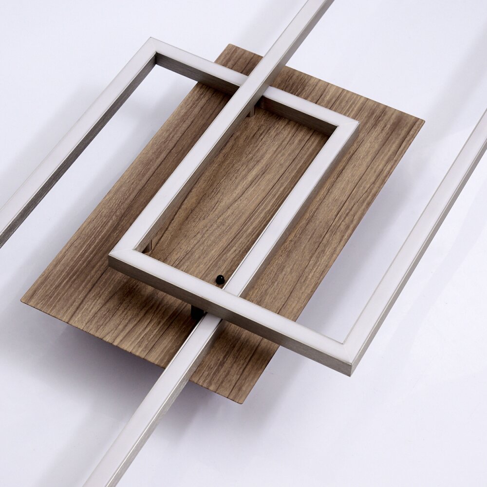 CHEKA Ceiling Light LED brown, matt nickel, 2-light sources, Remote control