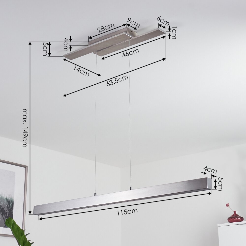 TUMBILA Pendant Light LED matt nickel, 1-light source