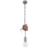 Globo LUDI Pendant Light grey, Dark wood, 1-light source