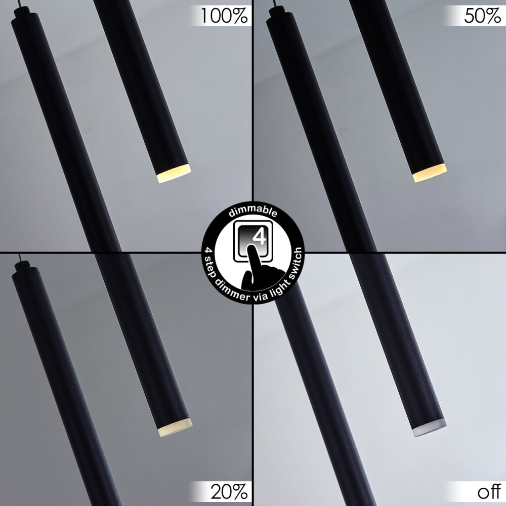 Porquera Pendant Light LED black, 11-light sources