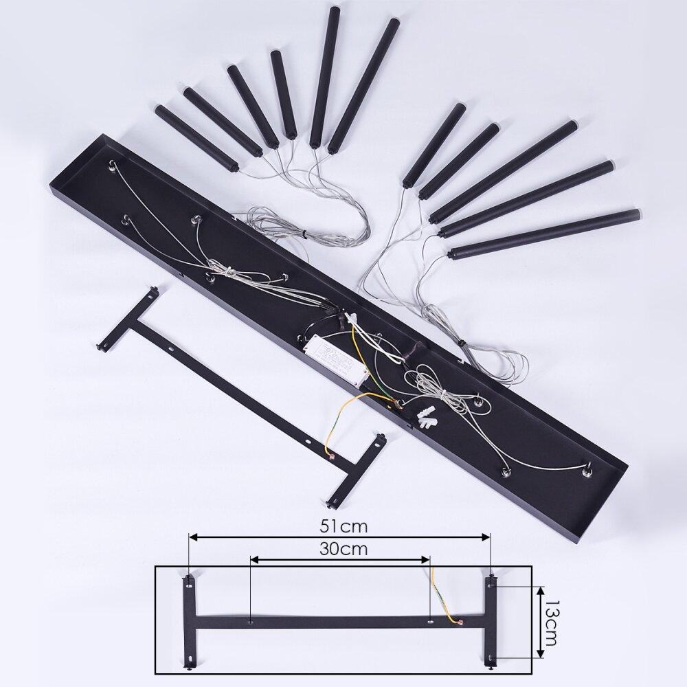 Porquera Pendant Light LED black, 11-light sources