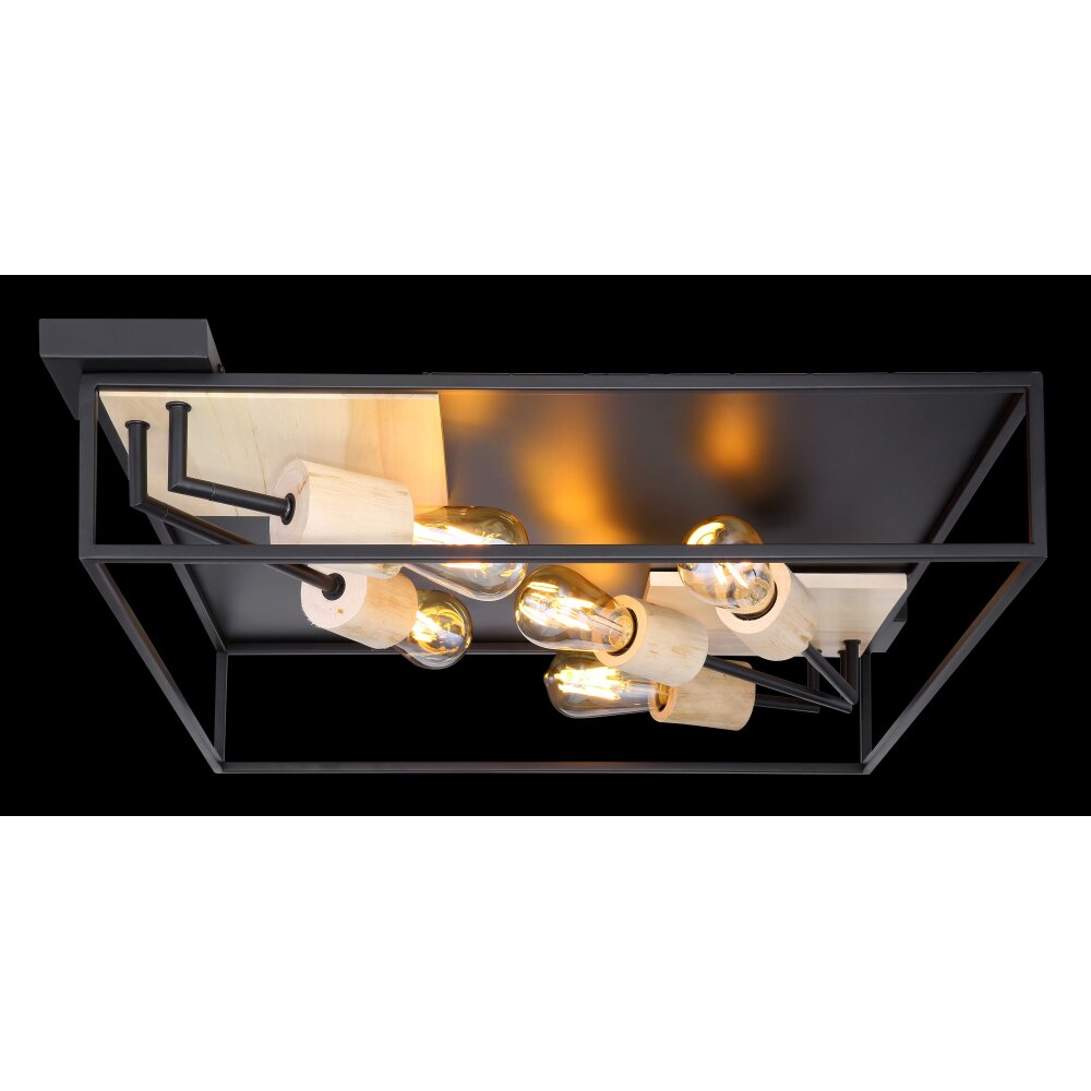 Globo HAGAR Ceiling Light Light wood, black, 5-light sources