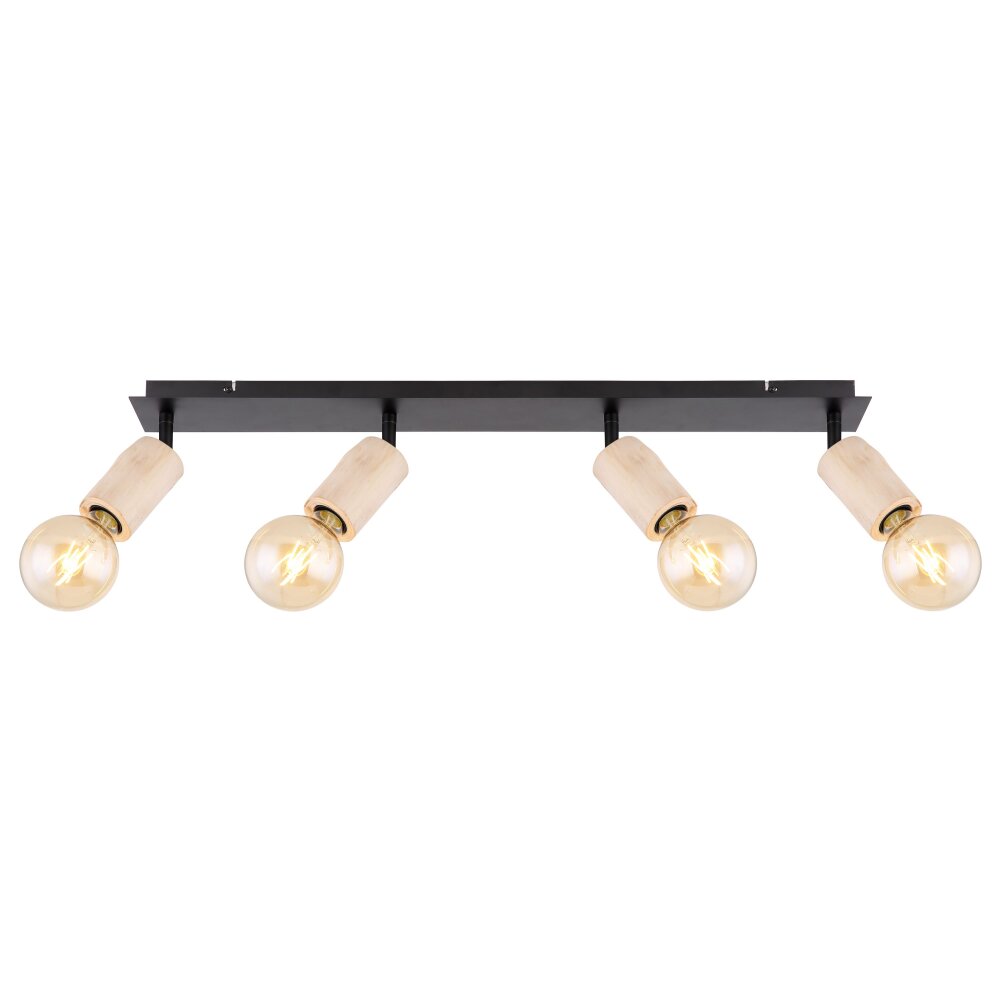 Globo JOSEBA Spotlight Light wood, black, 4-light sources