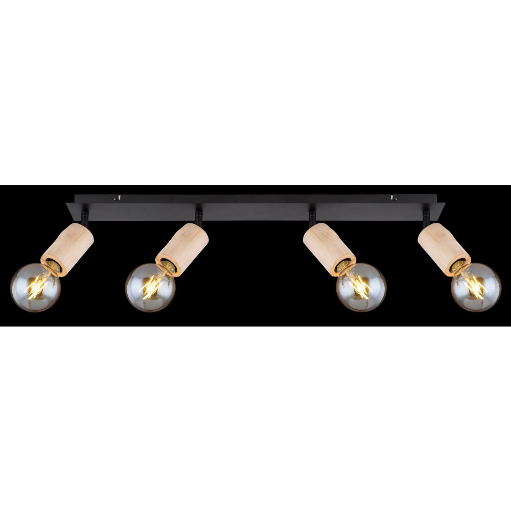 Globo JOSEBA Spotlight Light wood, black, 4-light sources