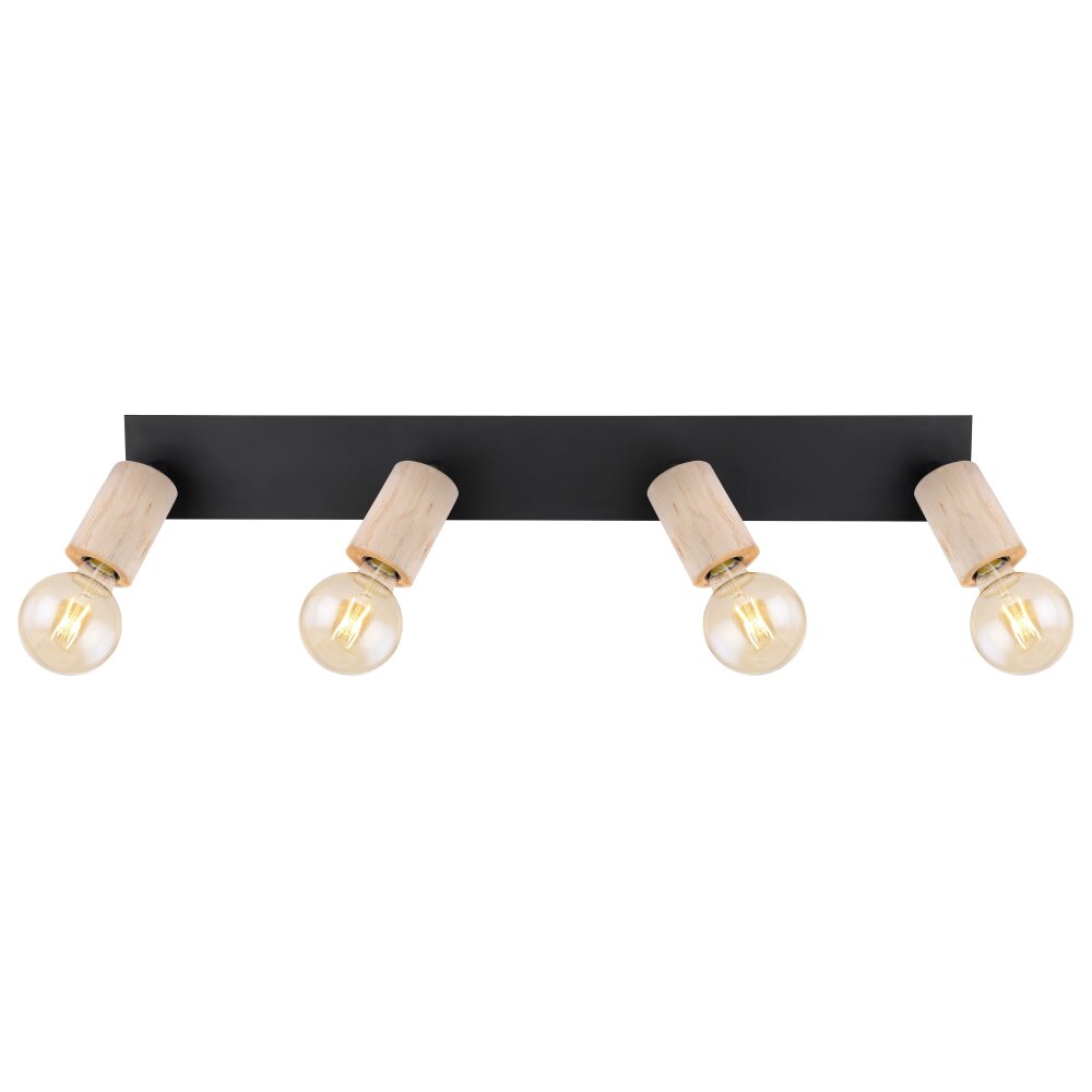 Globo JOSEBA Spotlight Light wood, black, 4-light sources
