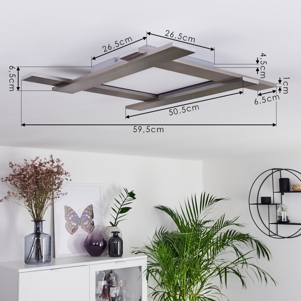 Cuchara Ceiling Light LED matt nickel, 1-light source