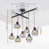 Gainsville Ceiling Light black, 7-light sources