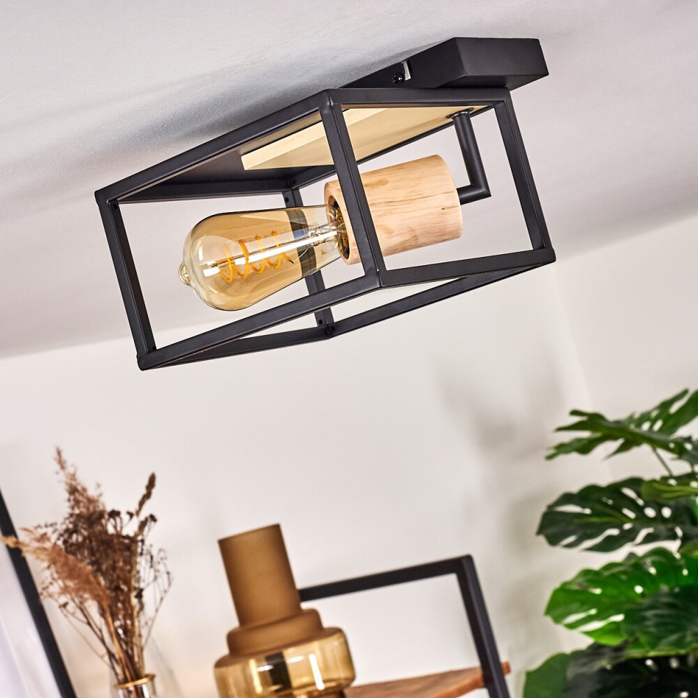 Salla Ceiling Light Light wood, black, 1-light source