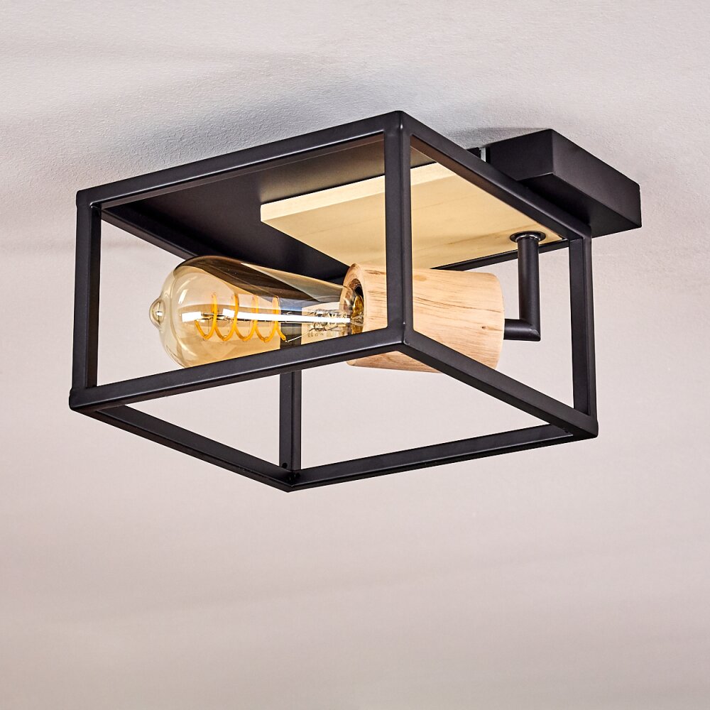 Salla Ceiling Light Light wood, black, 1-light source