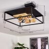 Salla Ceiling Light Light wood, black, 3-light sources