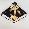 Salla Ceiling Light Light wood, black, 5-light sources