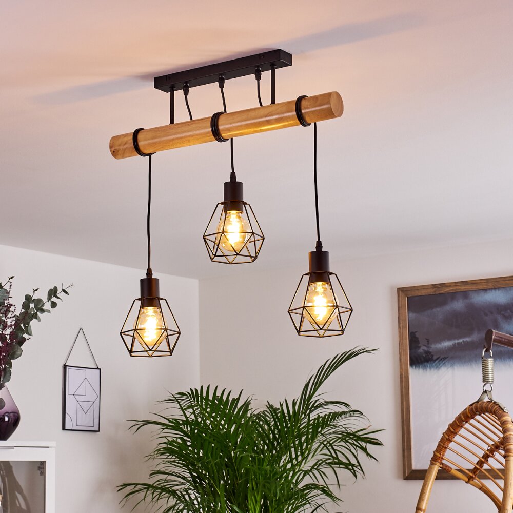 Yaak Ceiling Light Light wood, black, 3-light sources
