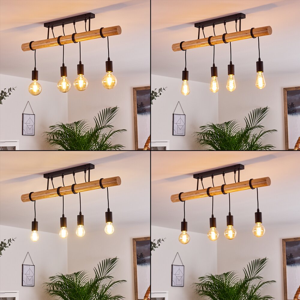 Yaak Ceiling Light Light wood, black, 4-light sources