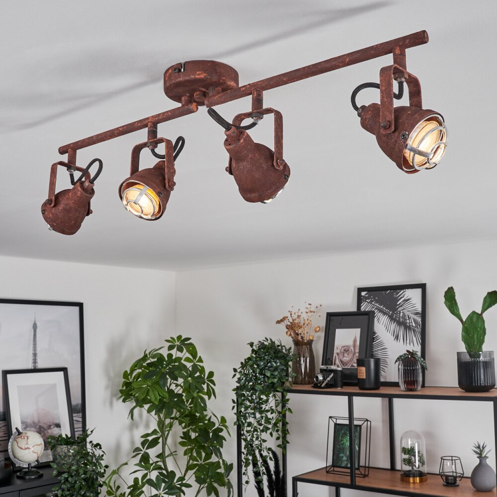 DROBAK Ceiling Light rust-coloured, 4-light sources