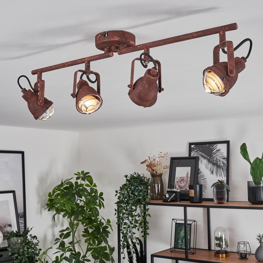 DROBAK Ceiling Light rust-coloured, 4-light sources