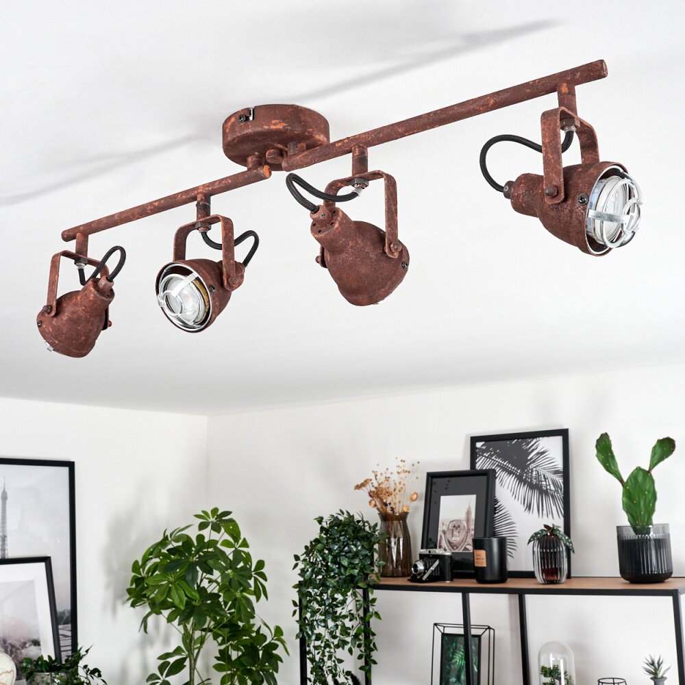 DROBAK Ceiling Light rust-coloured, 4-light sources