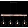 Globo THEODOR Pendant Light Light wood, black, 4-light sources