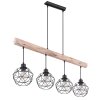 Globo THEODOR Pendant Light Light wood, black, 4-light sources