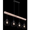 Globo THEODOR Pendant Light Light wood, black, 4-light sources