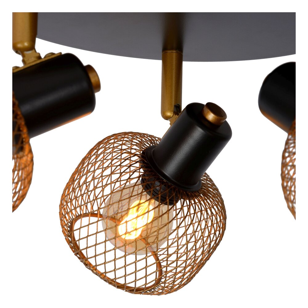 Lucide MAREN Ceiling Light gold, brass, black, 3-light sources