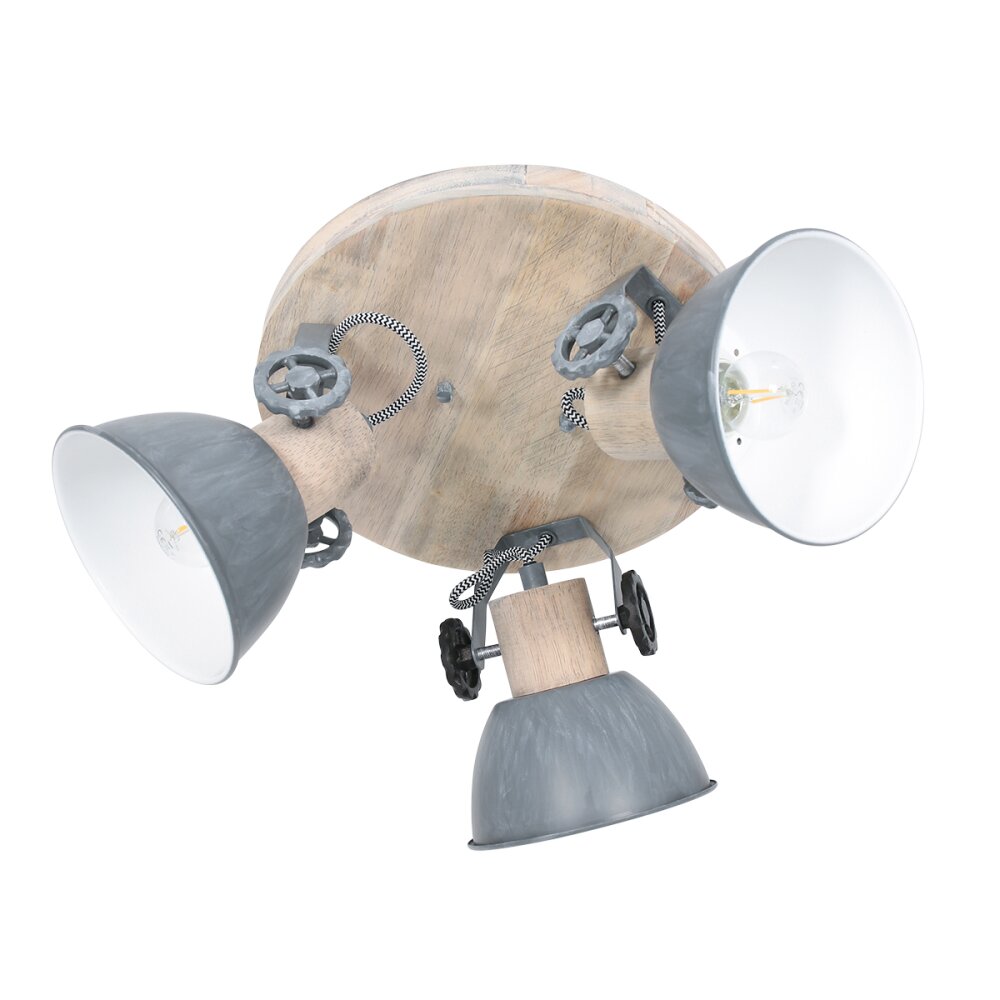 Steinhauer Gearwood Ceiling Light brown, grey, 3-light sources