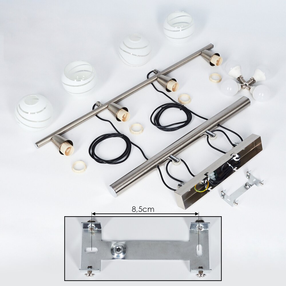 Warga Pendant Light LED matt nickel, 4-light sources