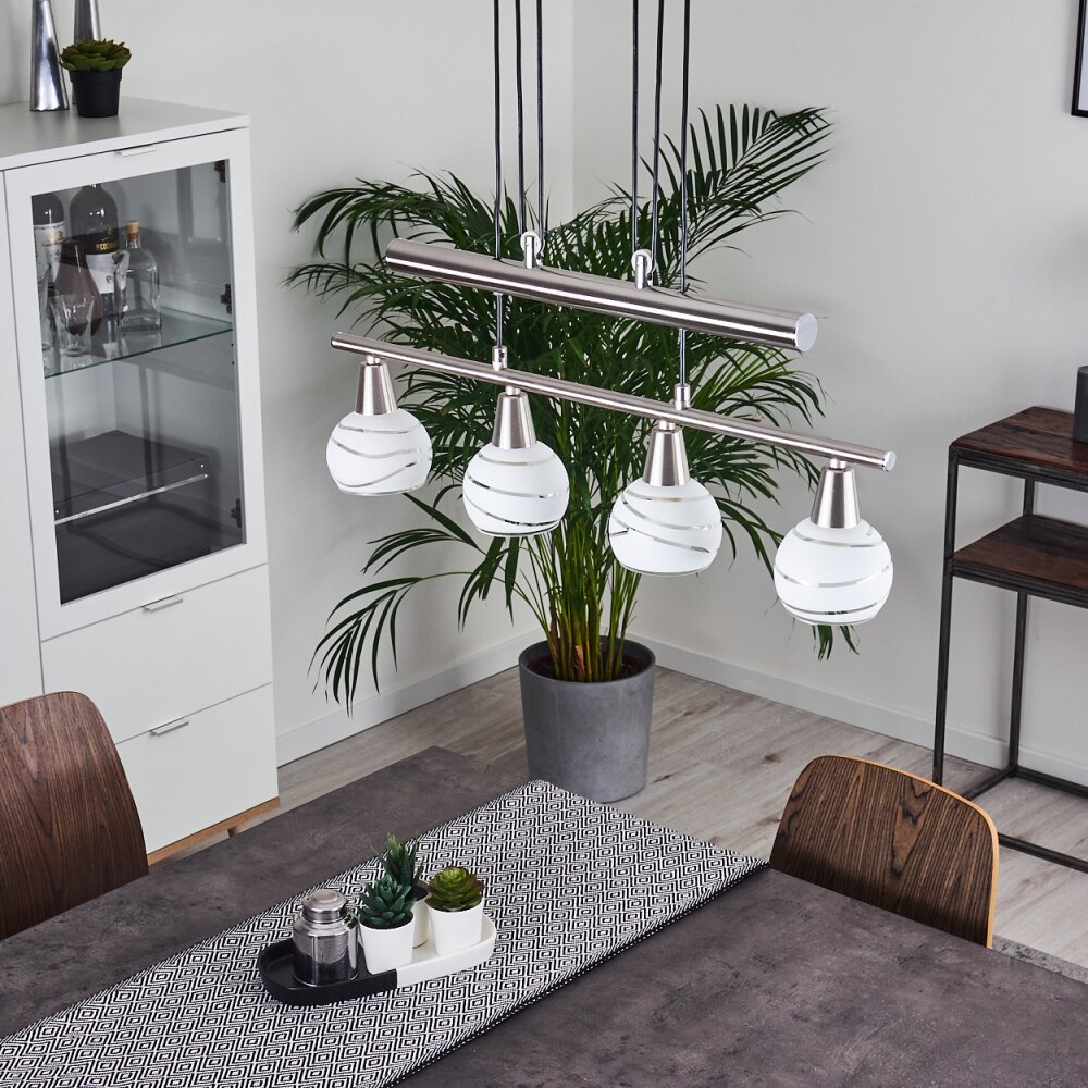 Warga Pendant Light LED matt nickel, 4-light sources