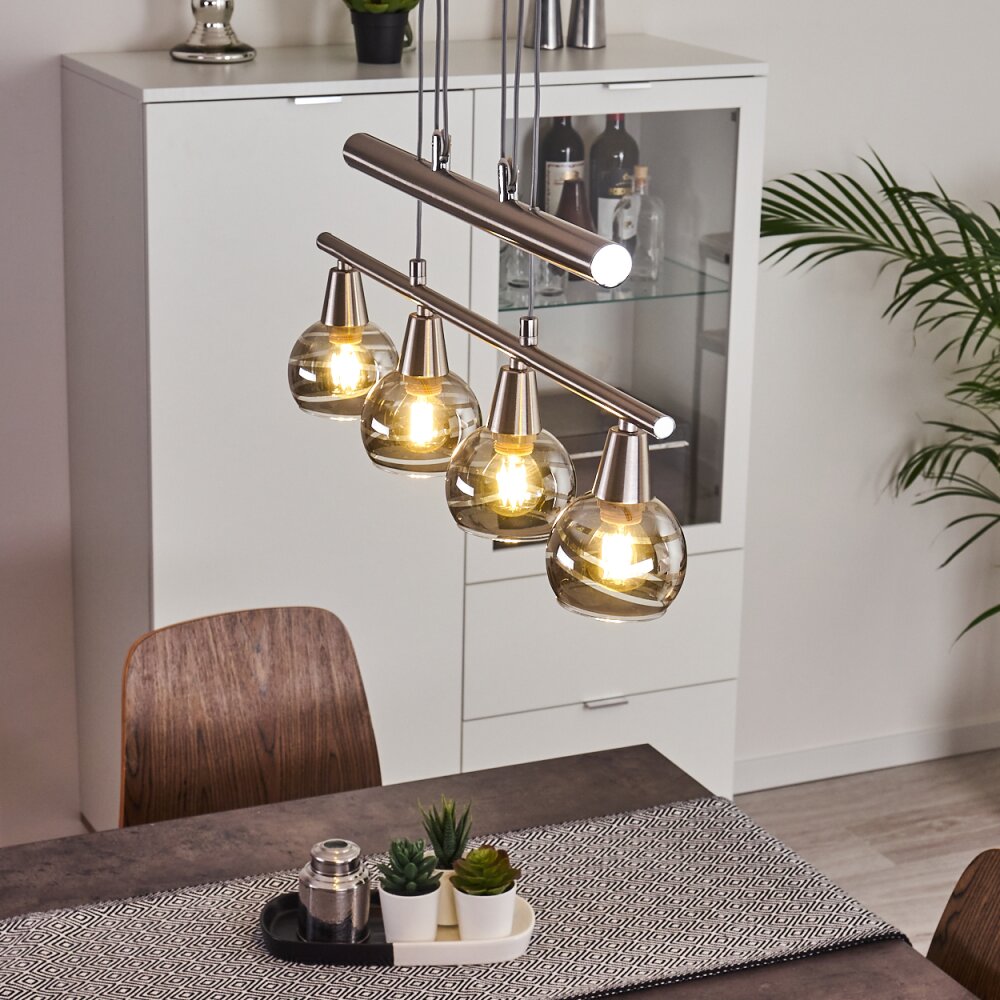 Warga Pendant Light LED matt nickel, 4-light sources