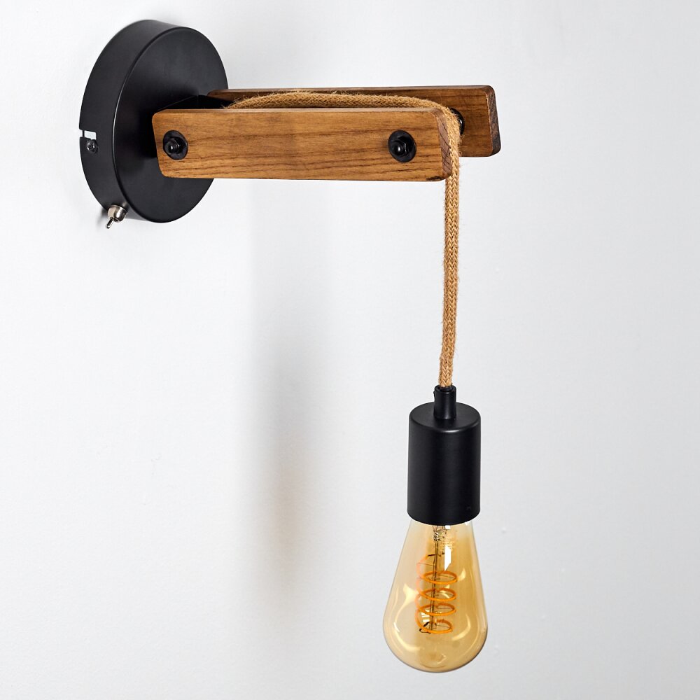 Aarhus Wall Light Dark wood, black, 1-light source