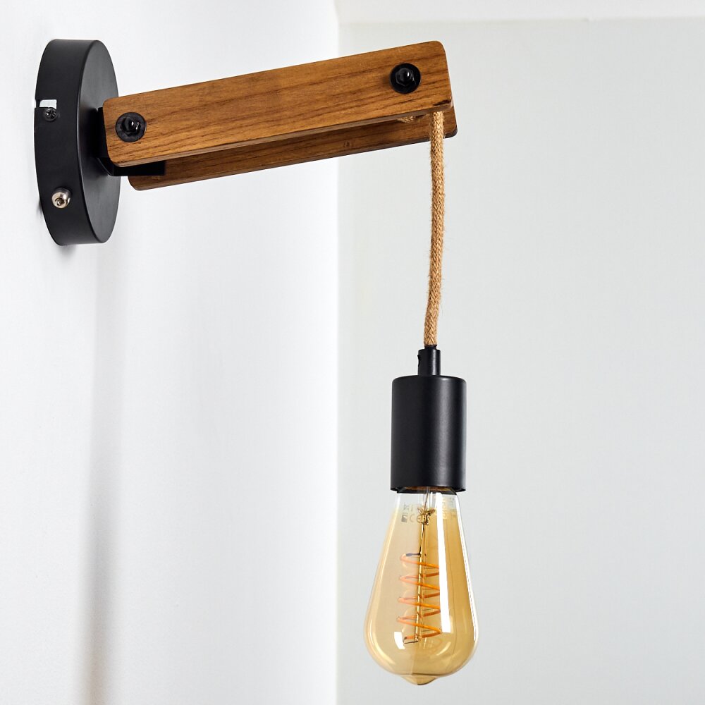 Aarhus Wall Light Dark wood, black, 1-light source