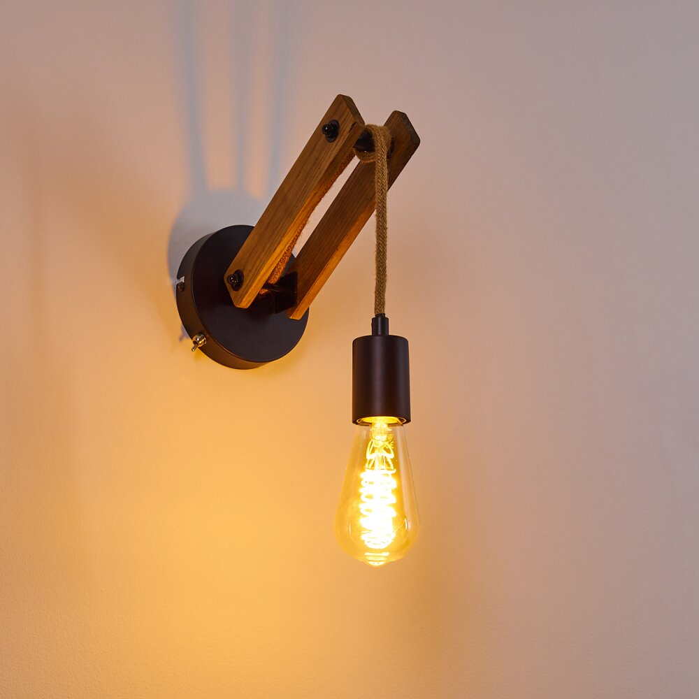 Aarhus Wall Light Dark wood, black, 1-light source