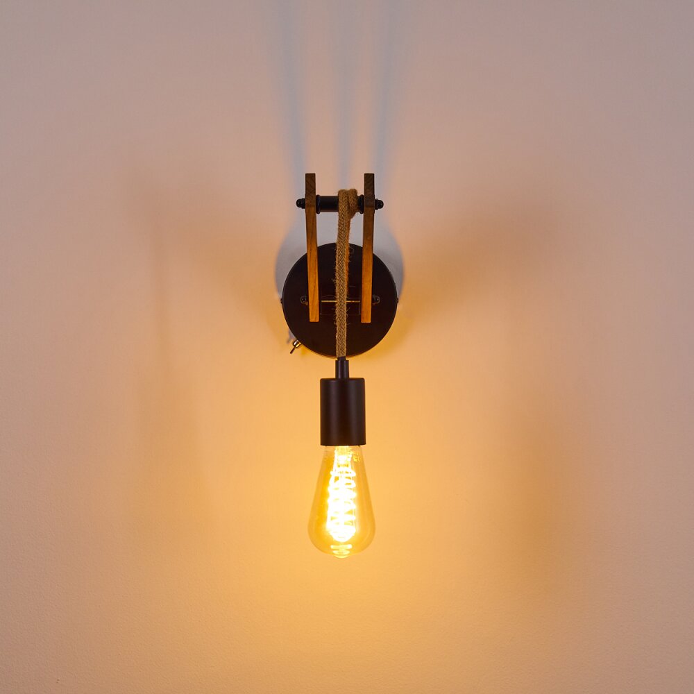 Aarhus Wall Light Dark wood, black, 1-light source