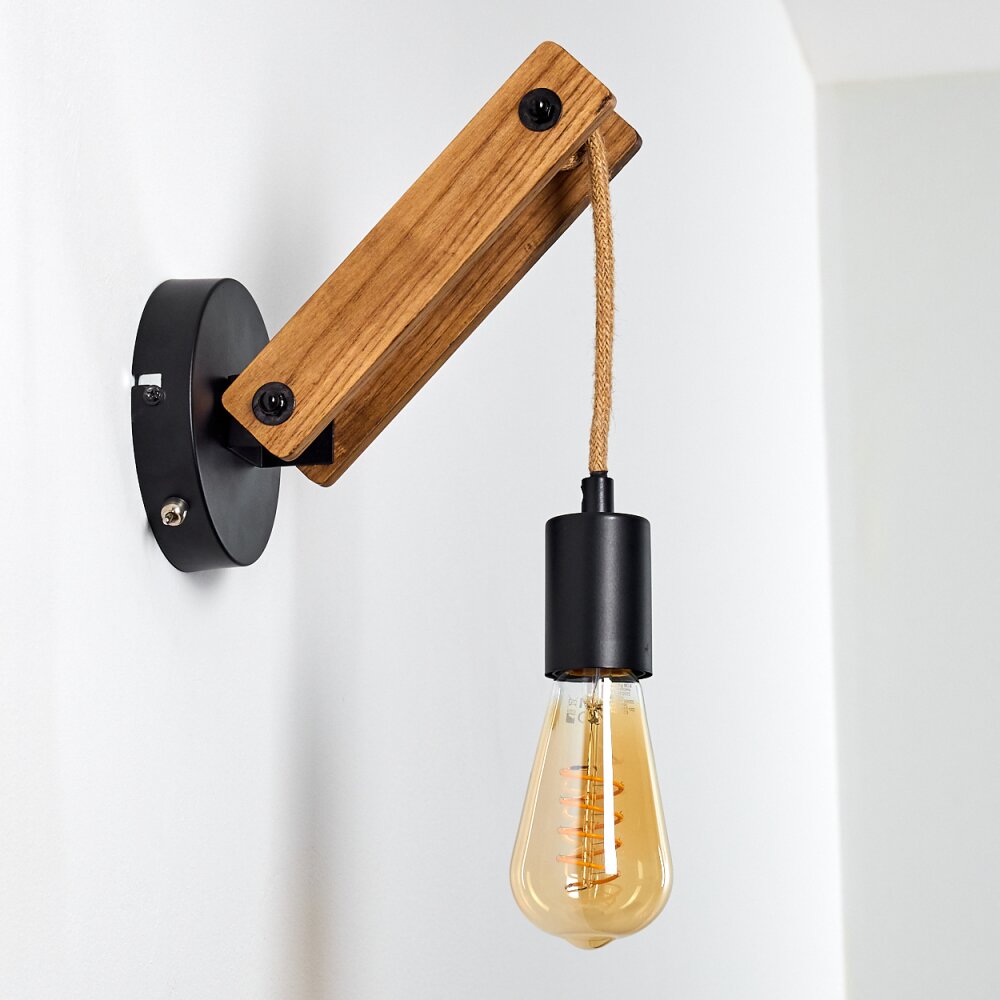 Aarhus Wall Light Dark wood, black, 1-light source