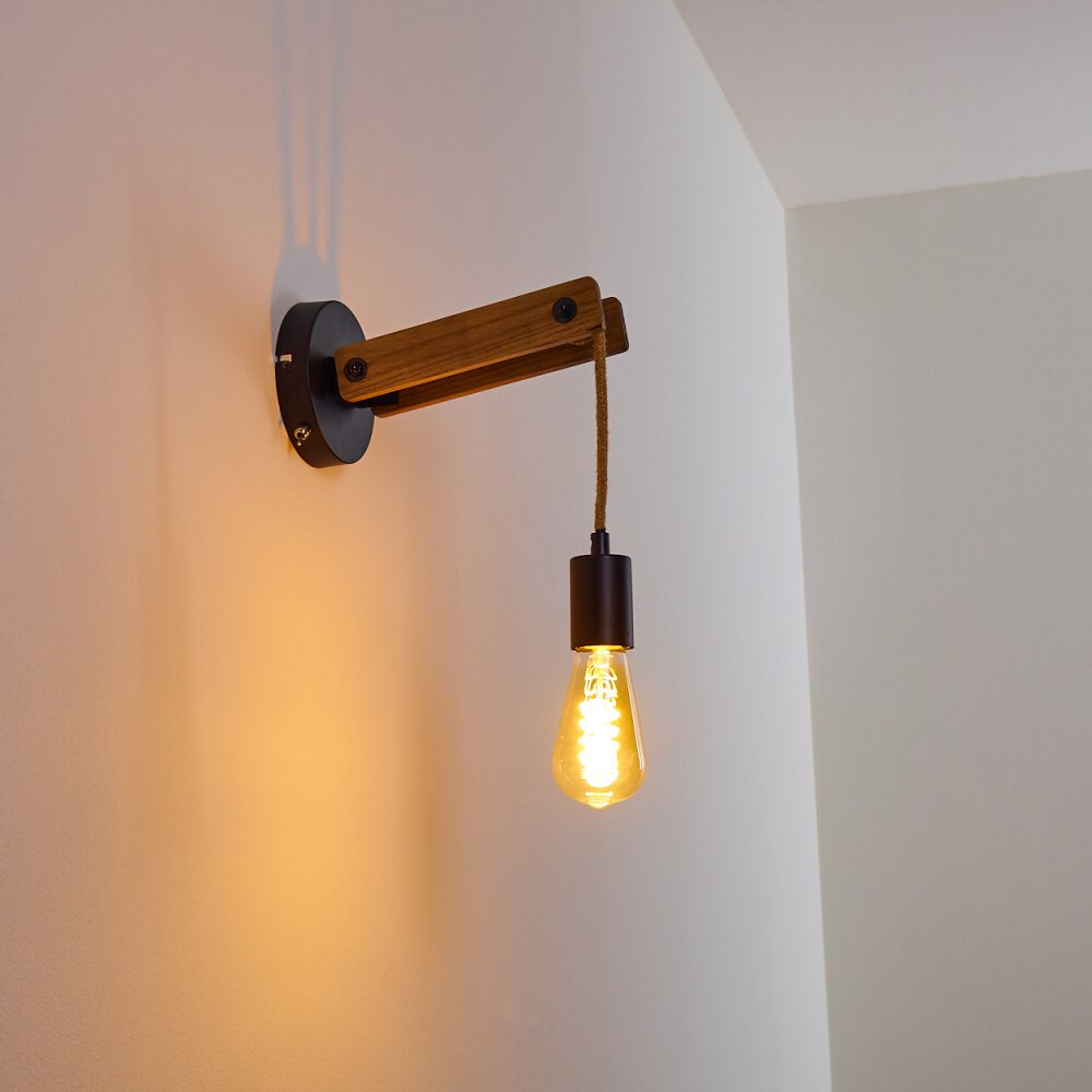Aarhus Wall Light Dark wood, black, 1-light source