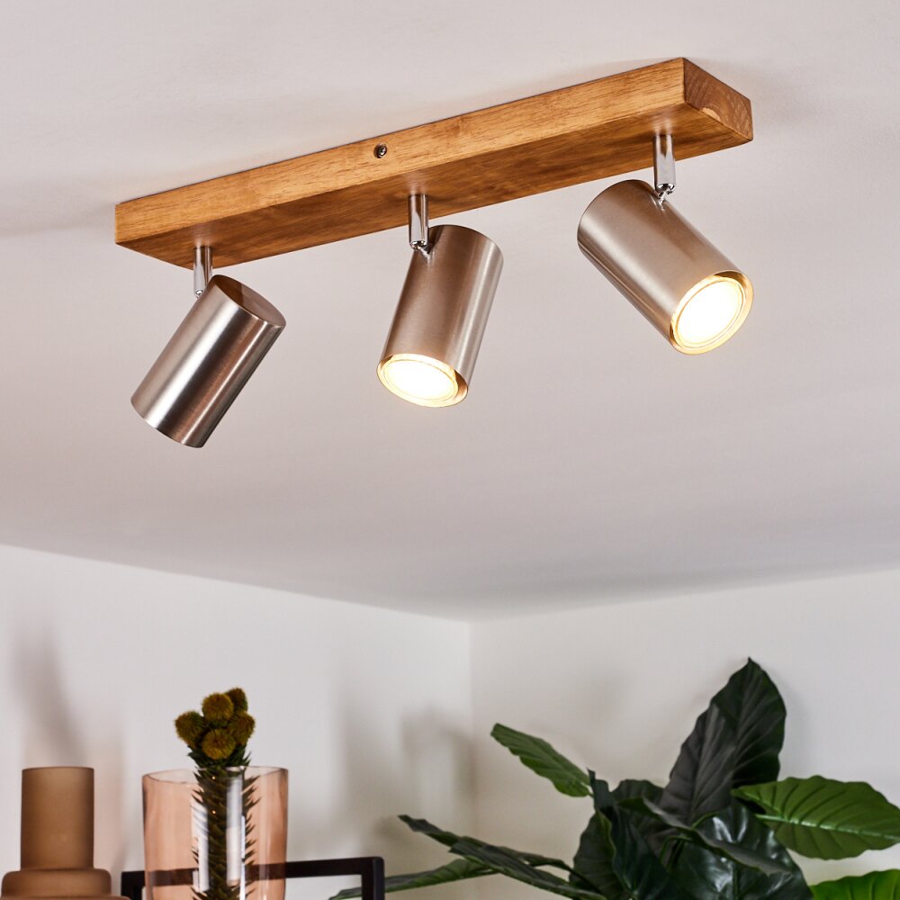 Zuoz Ceiling Light Light wood, 3-light sources