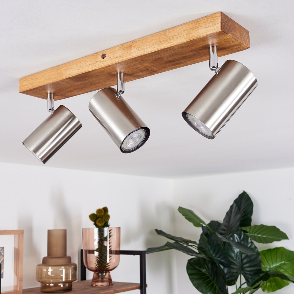Zuoz Ceiling Light Light wood, 3-light sources