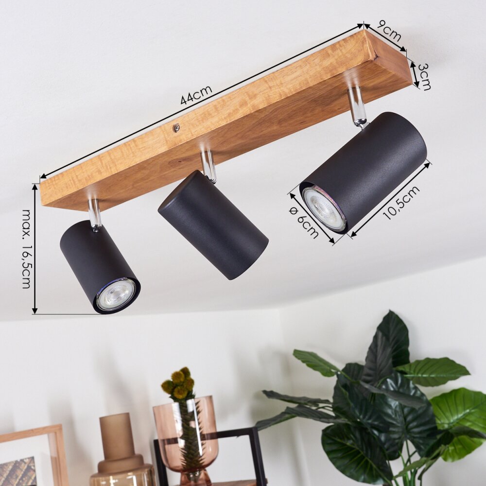 Zuoz Ceiling Light Light wood, 3-light sources